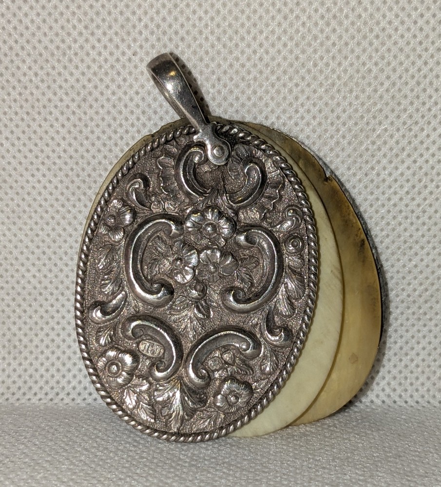 Victorian Silver Aide Memoire Chatelaine Pendant Birmingham