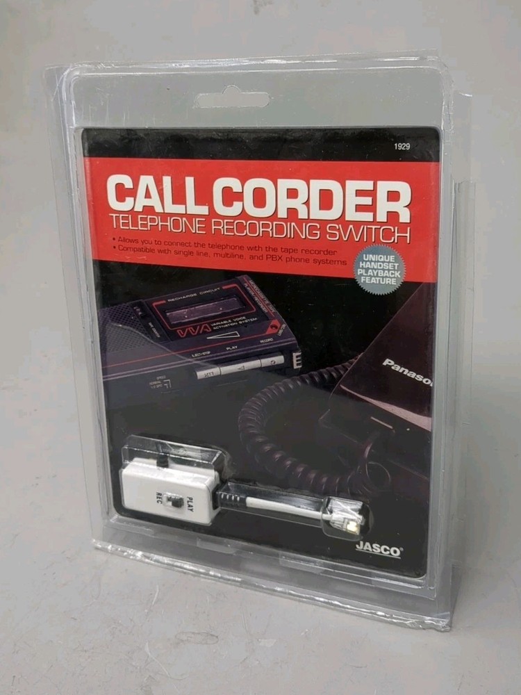 Vintage Jasco Call Corder Phone Recorder Switch In Box