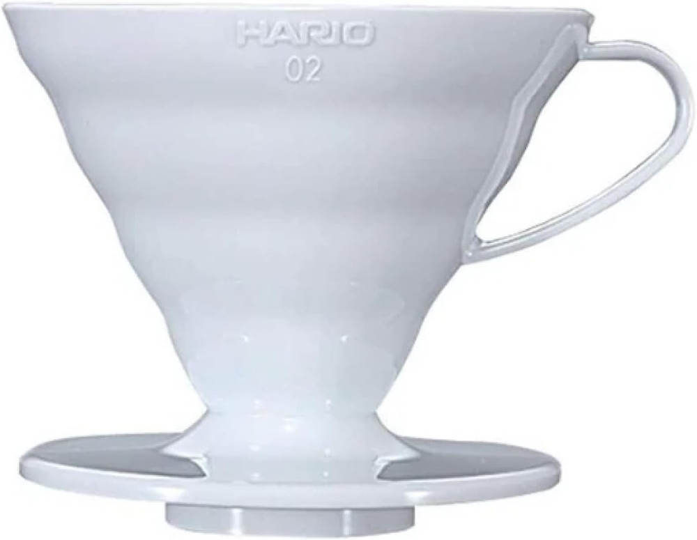 V60 Plastic Coffee Dripper, Size 02, White