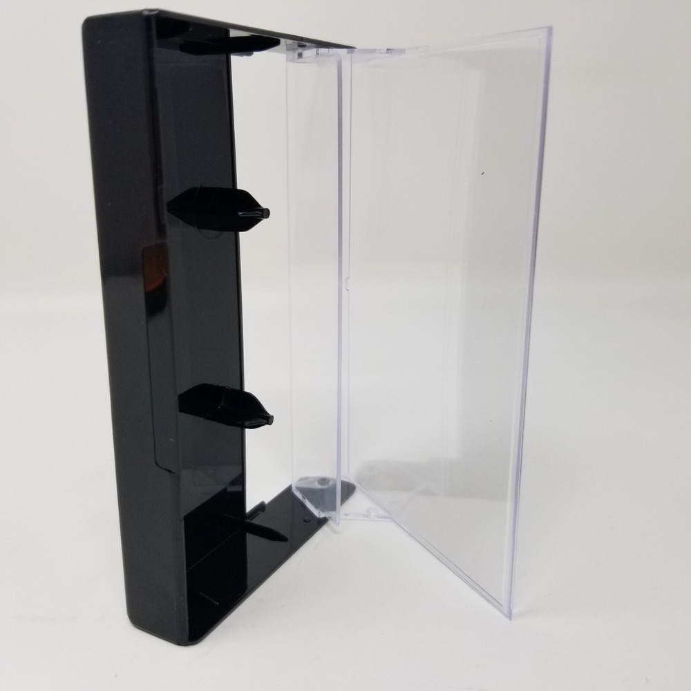5 Cassette Tape Cases: Clear Front + Black Solid Back - Plastic