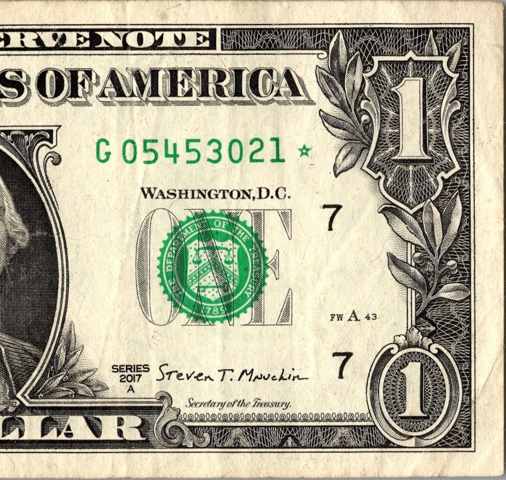2017 G Star note Fancy Serial Number Regular Run