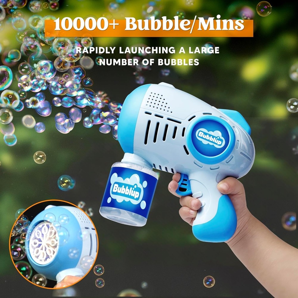 Fun Bubble Toy Set: 2 Battery-Powered Bubble Guns for Ages 3+ with Solutions