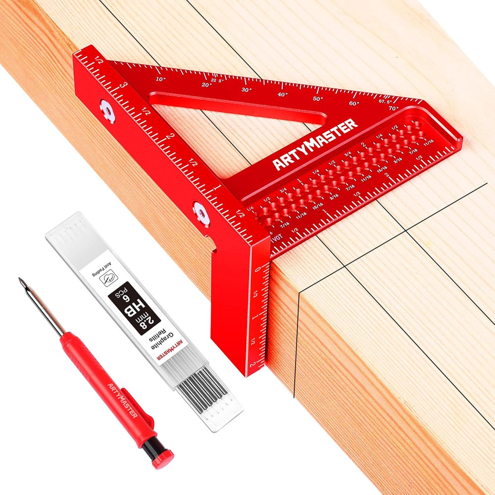 3.8＂Mini 3D Multi-Angle Measuring Square Ruler, WT102A High Precision Hole Sc...