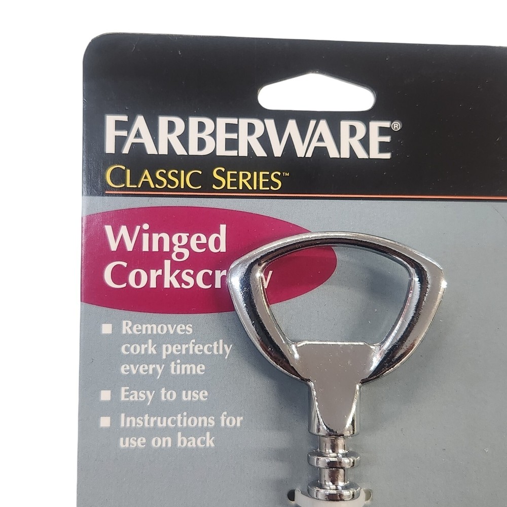 Farberware Classic Series Silver Wing 6" Corkscrew Wine Bottle Opener 78432