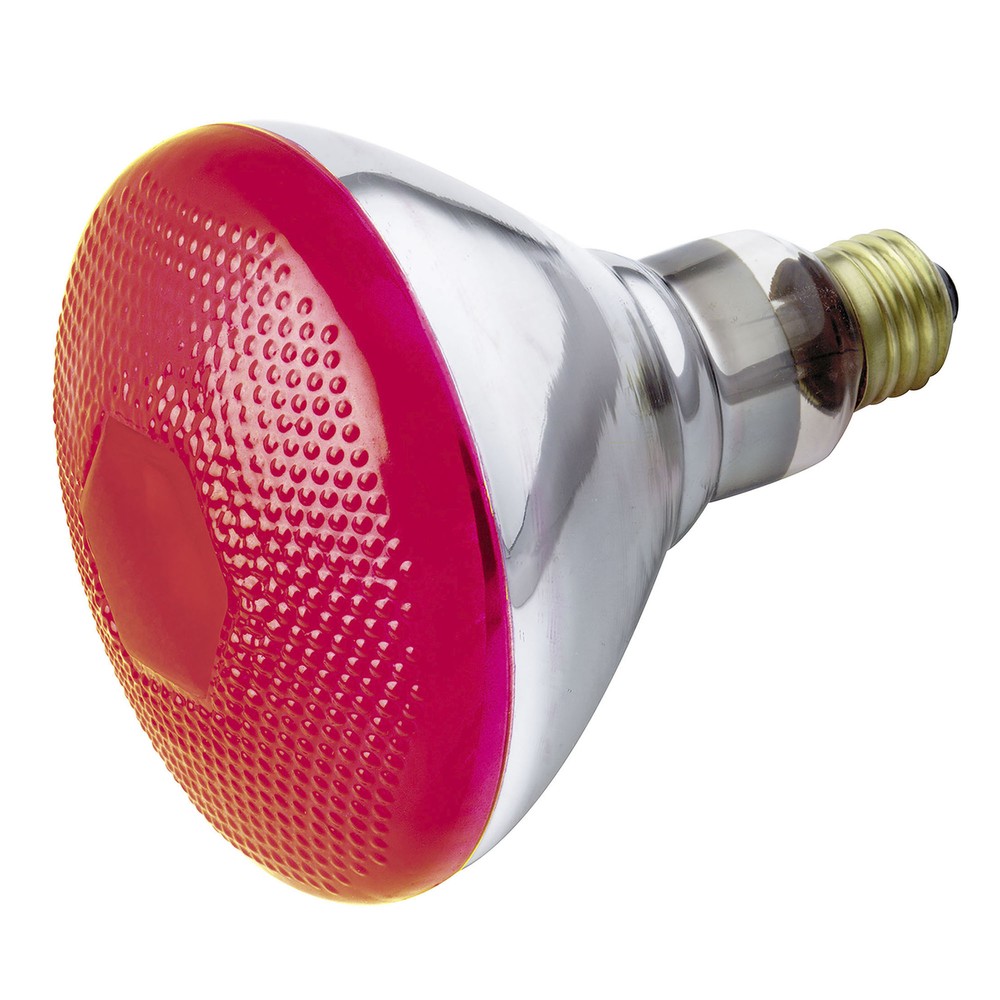 Satco S4424 RED Reflector Bulb Floodlight 100W BR38 120V Medium E26 Base 100BR38