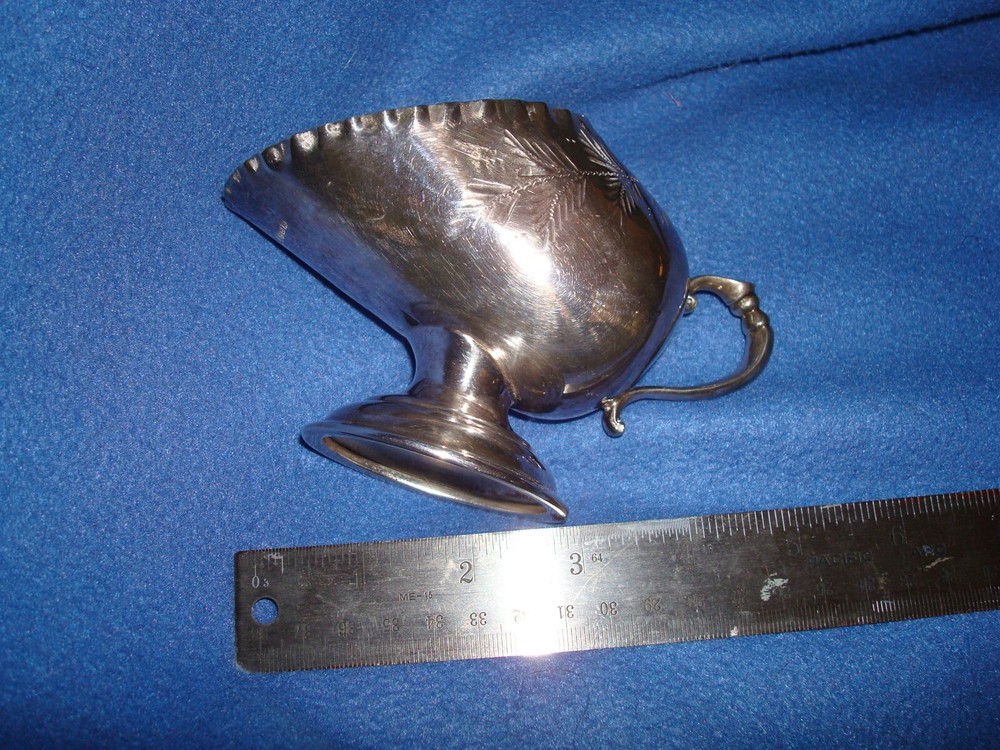 Beautiful EPBM Sugar Scuttle Scoop with inner loop - 5.5" x 2.5" - 3.5" Tall