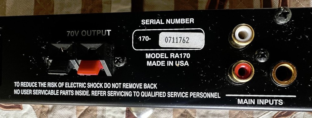 Rolls RA170 70 Watt PA Audio Distribution Amplifier + Speaker Transformers
