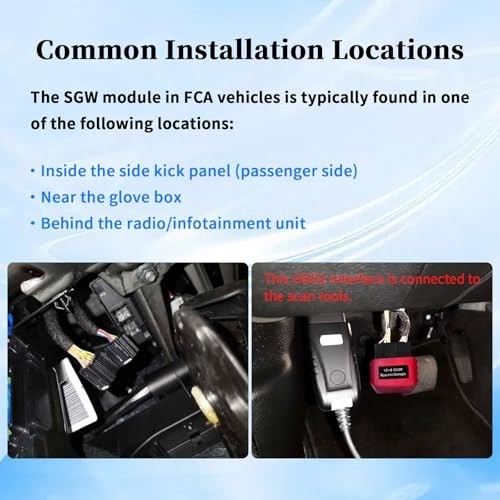 Bypass Dongle 8Pin 12Pin Connector for FCA Security Gateway Module Adapter, Comp
