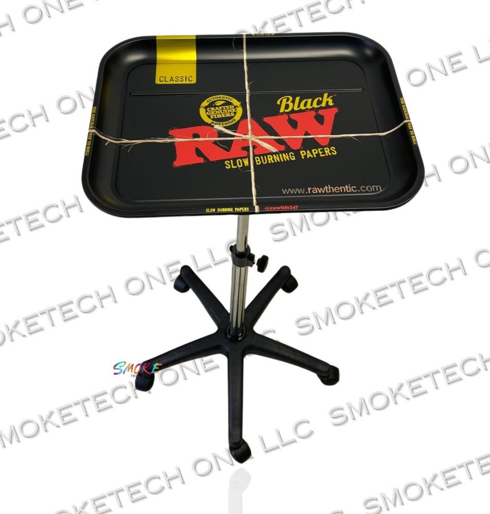 RAW Rolling Table (Black XXL Tray with Adjustable Height)
