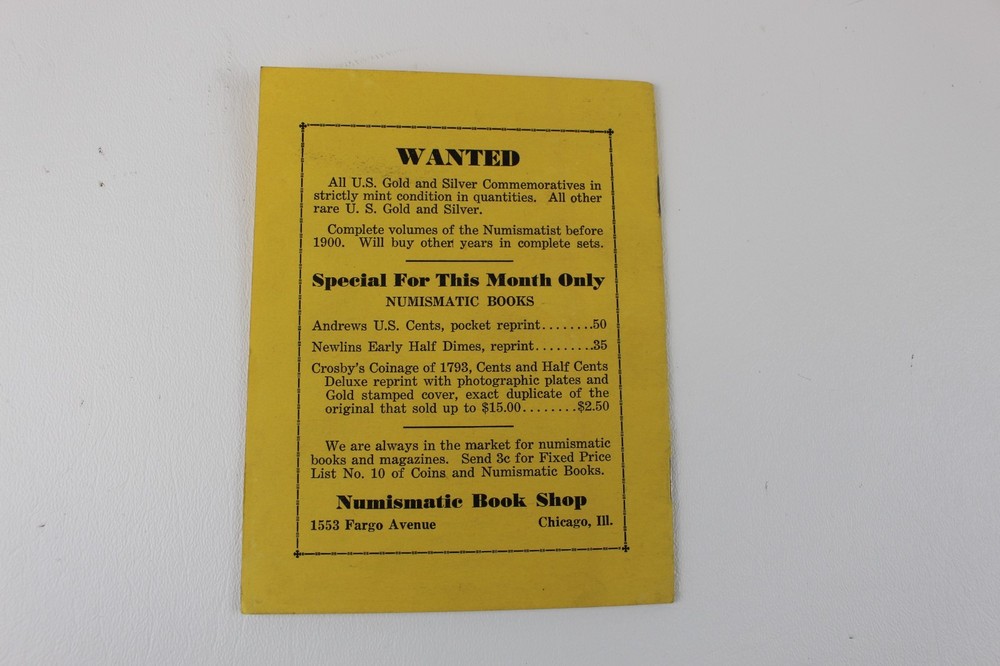 MARCH 1935 Single Issue Numismatic Scrapbook Vol 1 No 2- Second Issue Ever RARE!