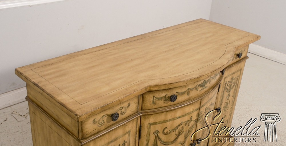 L68552: Venetian Style Paint Decorated Console Cabinet Sideboard
