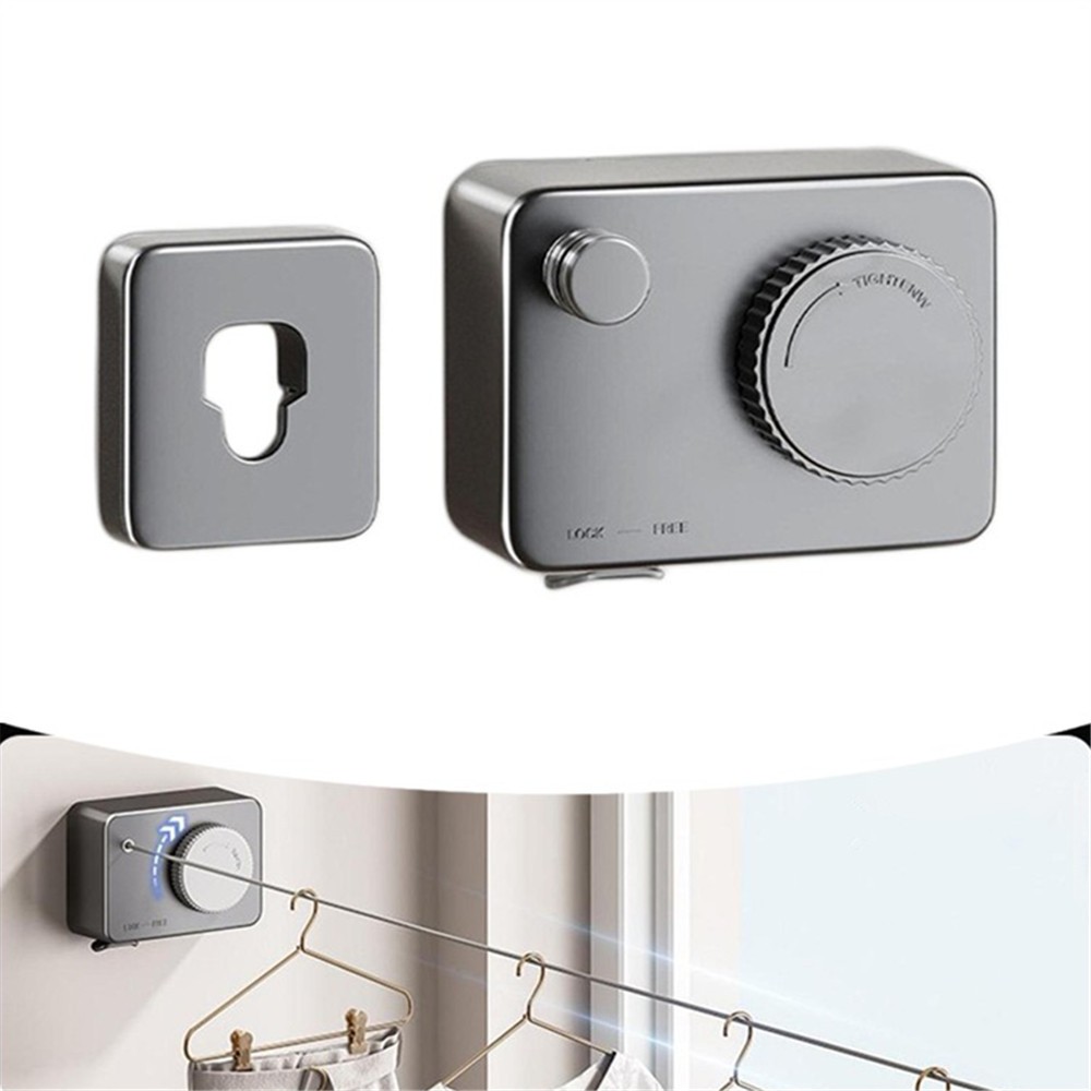 Gray Retractable Clothesline Retractable Line Multipurpose Heavy Duty Indoor