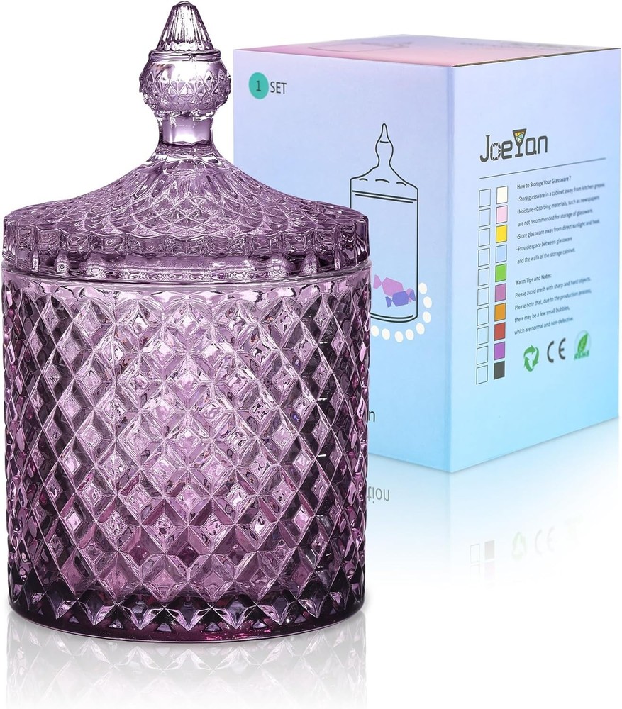 Dark Purple Glass Candy Jar - Kitchen Organizer