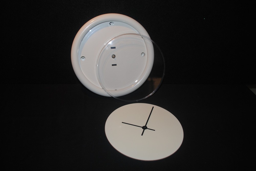  13 Sublimation Clock kit blanks, white plastic frames in individual boxes