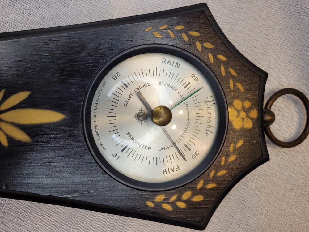 Vintage ARD Instruments Barometer Thermometer Humidity 20.5” Baldwin Maine