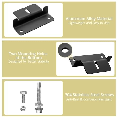 16PCS Solar Panel Mounting Z Brackets, Aluminum Solar Panel Mounting Black