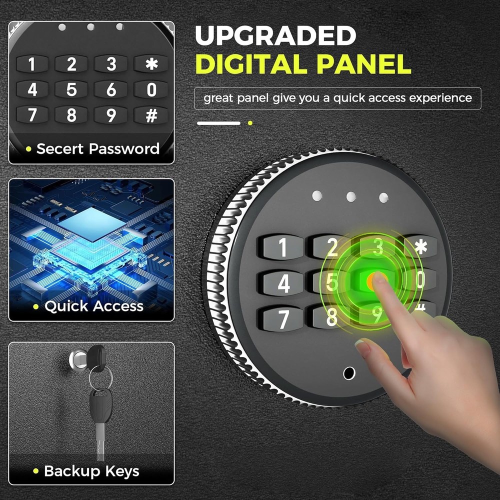 12 Gun Safe Rifle Pistol Quick Access Home Security