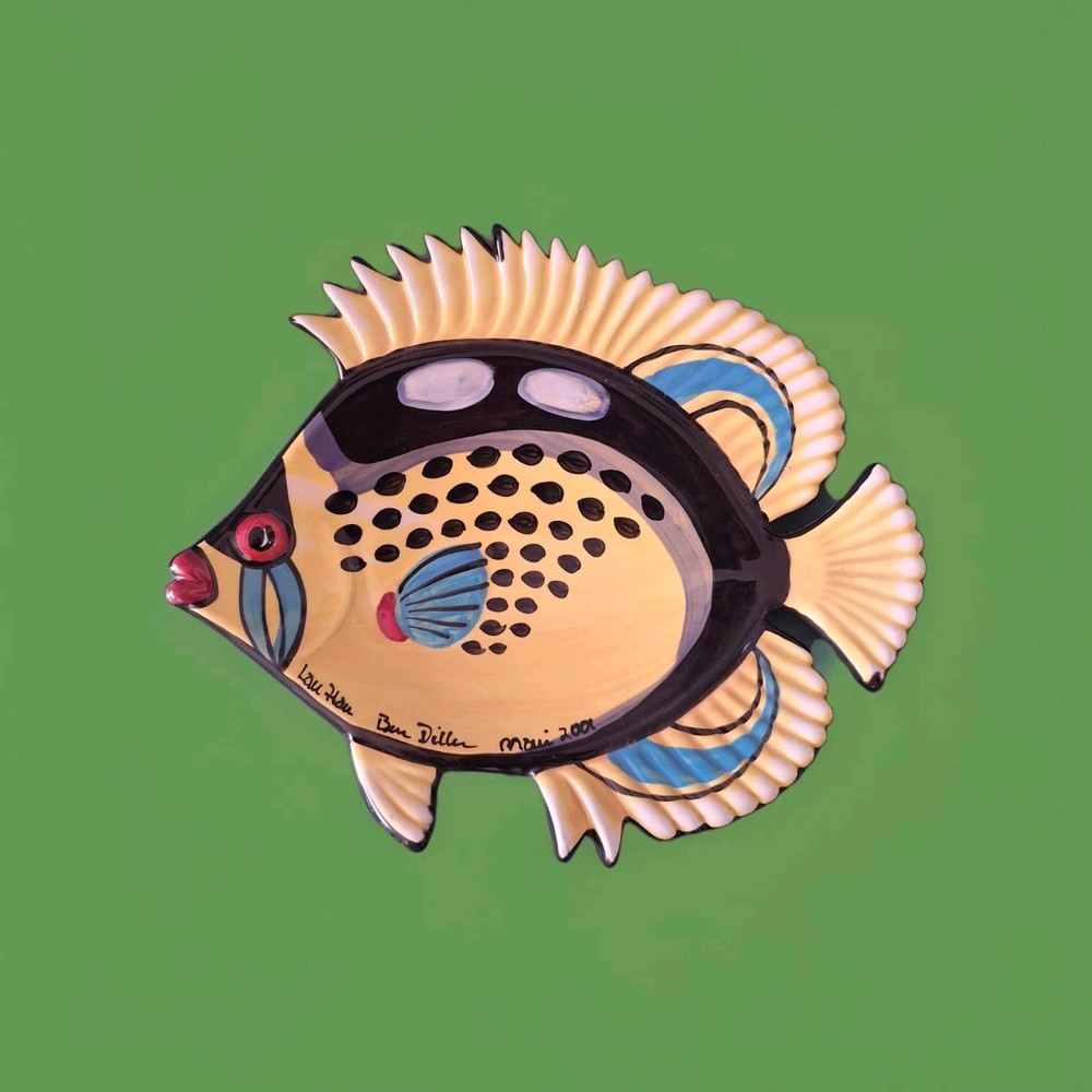 Ben Diller Ceramic Ornate Butterflyfish Platter