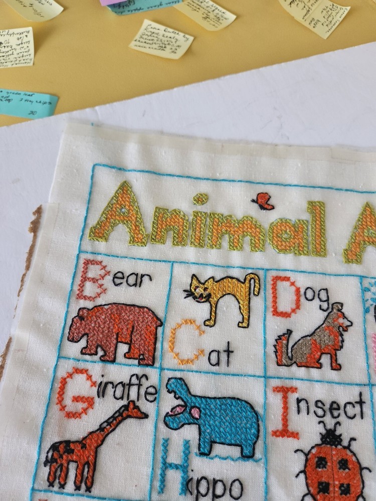 Animal ABCs Handmade Crosstitch Wall Hanging