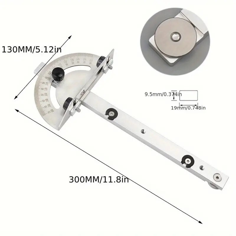 Woodworking Saw Guide Kit- T Track Protractor Miter Guage