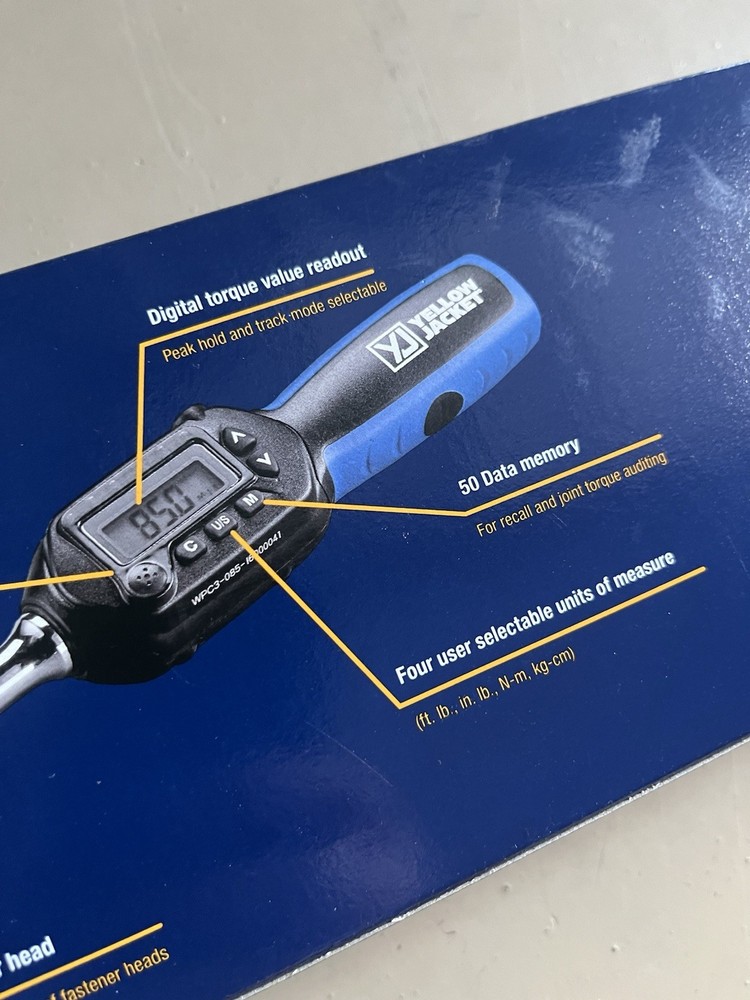 YELLOW JACKET DIGITAL ADJUSTABLE TORQUE WRENCH 60648