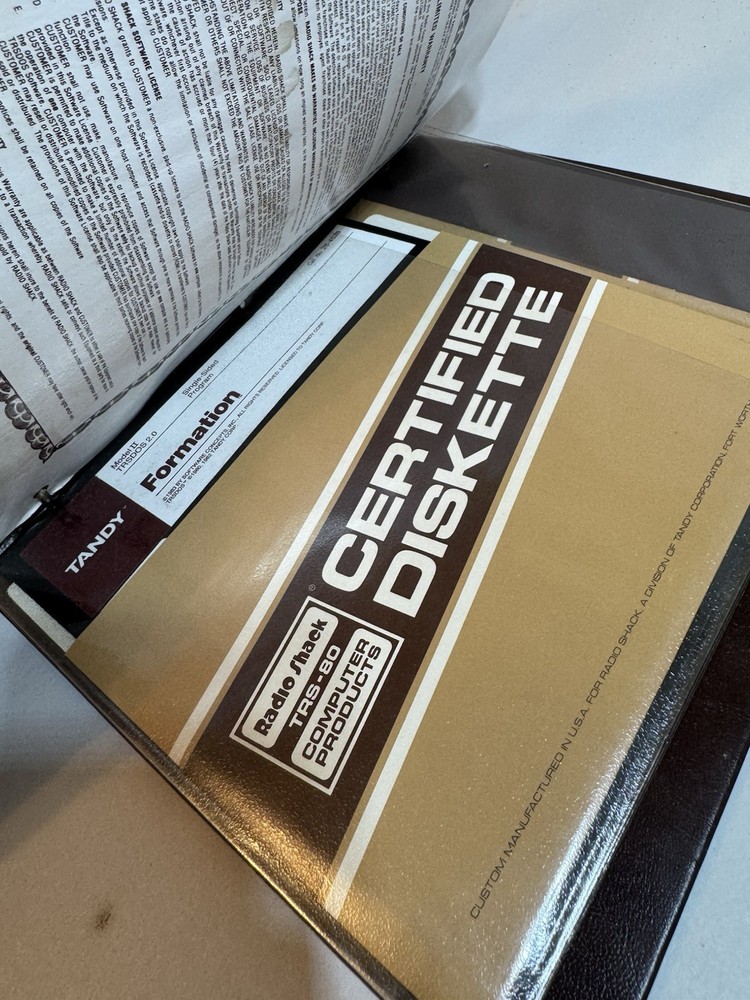 tandy formation floppy disk and binder