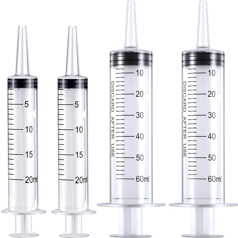 Frienda Large Plastic Syringe 4 Pack Measuring Syringe Tools Dispensing Multiple