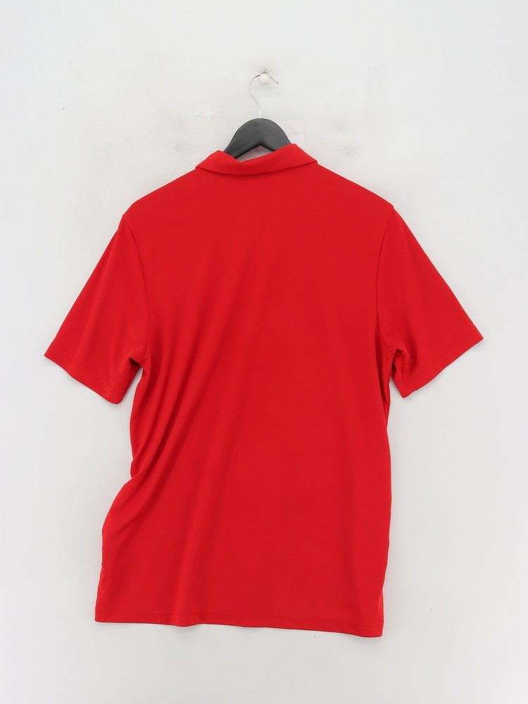 Adidas Men's Polo L Red 100% Polyester Collared Basic