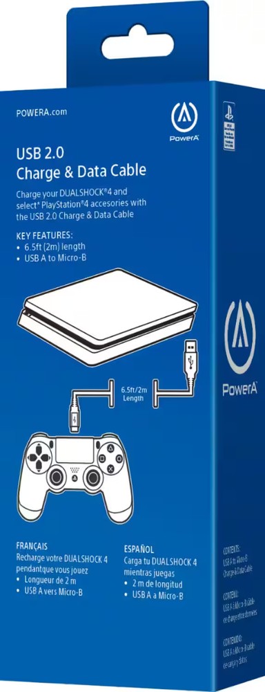 PowerA - USB Charge Cable for PlayStation 4 - Black