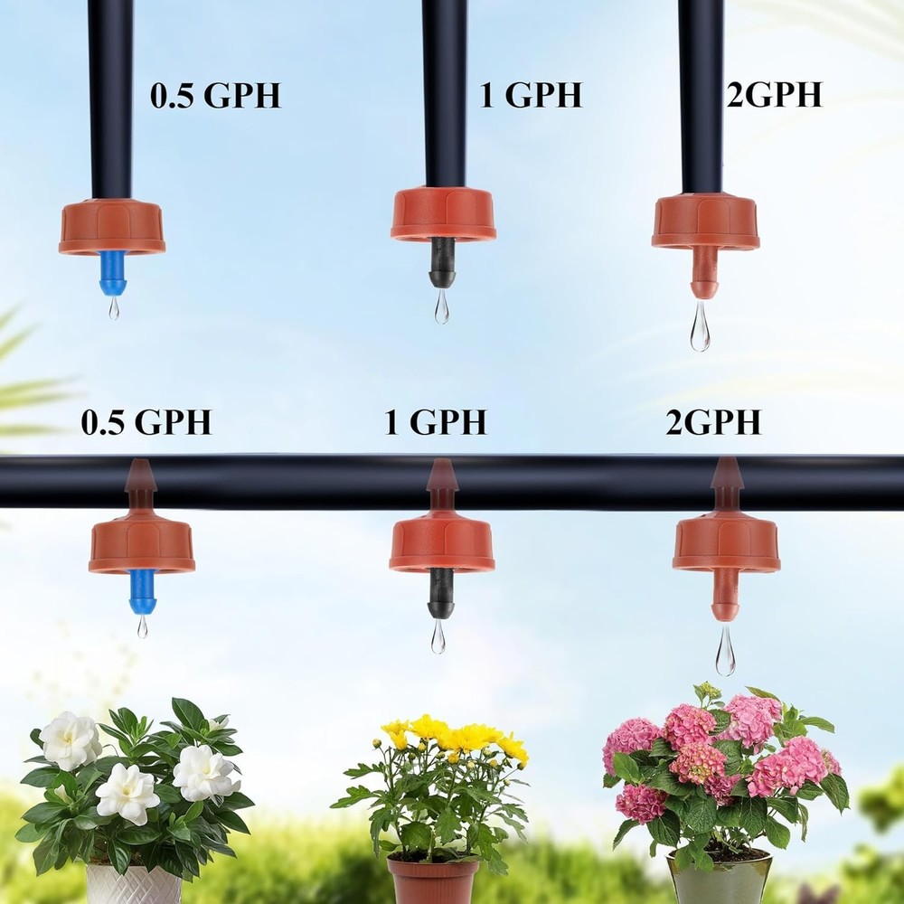 200 Pcs 2GPH Pressure Compensating Drippers for Efficient Garden Irrigation