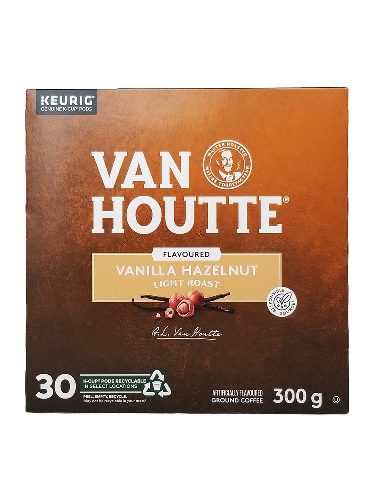 Van Houtte Vanilla Hazelnut Coffee, Light Roast, 30 K-Cups