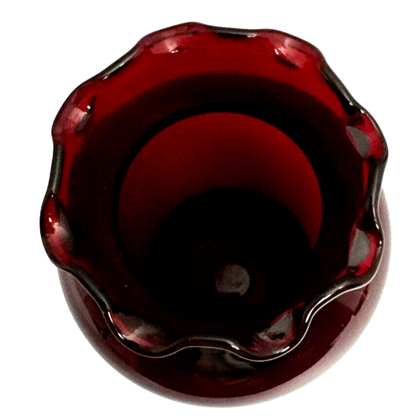 Anchor Hocking Royal Ruby Red Ruffled Edge Vases