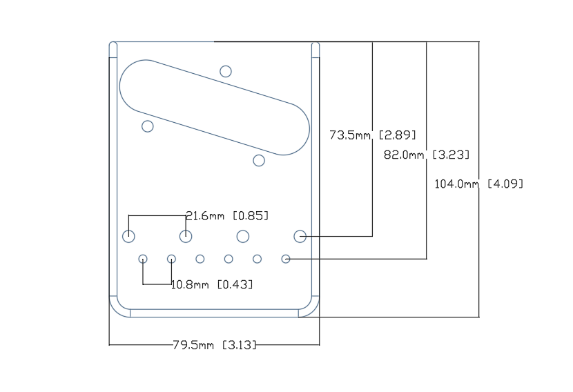Aluminium Telecaster® Bridge- 4 HOLE 6 SADDLE