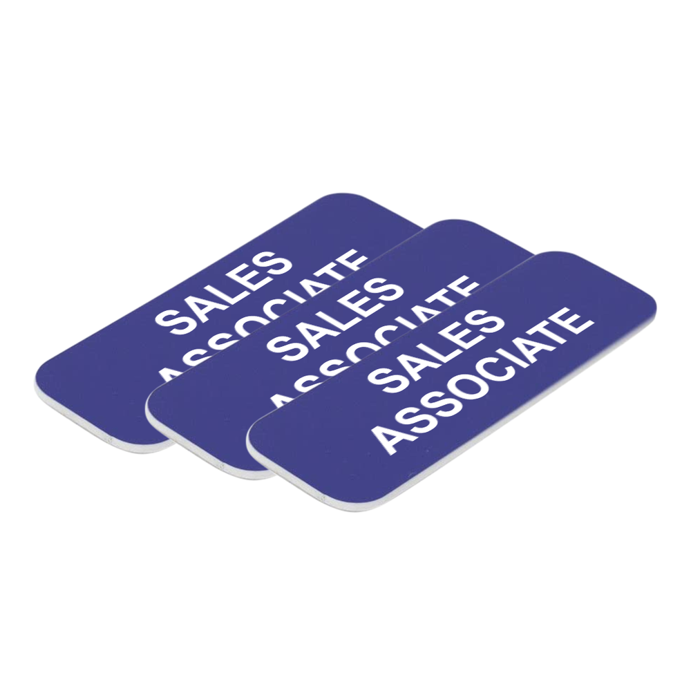 Sales Associate 1 x 3" Name Tag/Badge, (3 Pack)