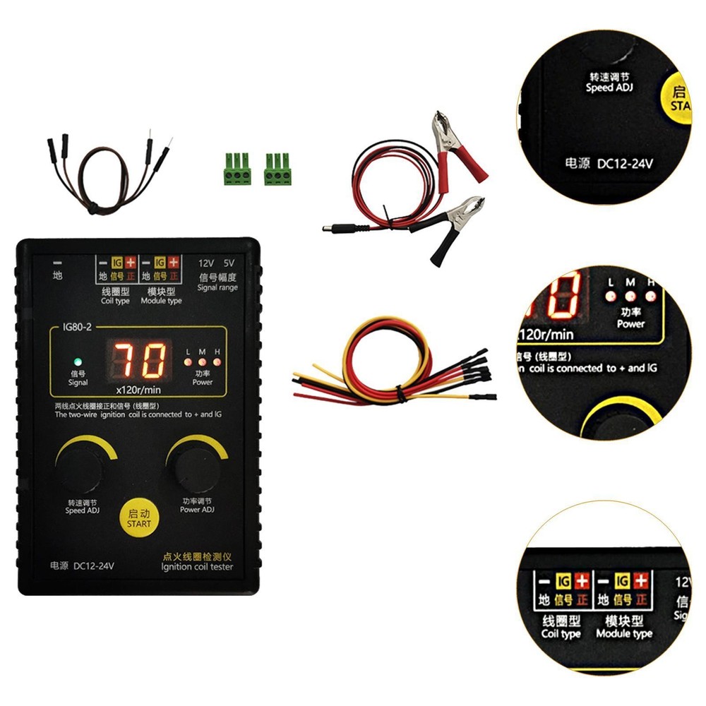 Ignition Coil Detection Kit Auto Ignition System Tester Portable Coil