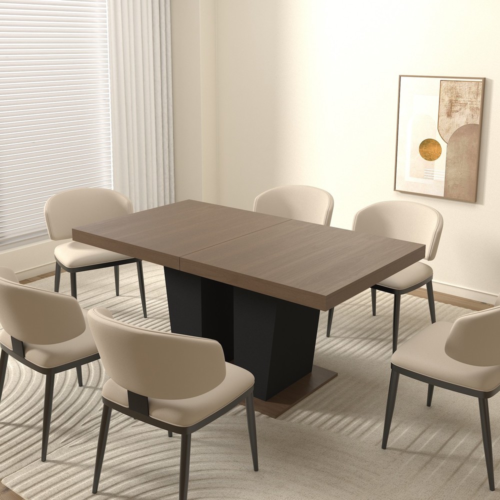 Extendable Dining Room Table for 4-10 People,Wooden Transformer Kitchen Dining
