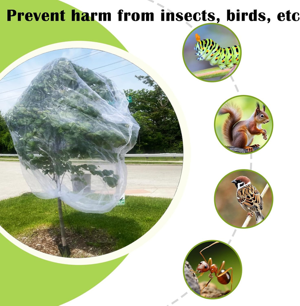 12'X12' Large Fruit Tree Netting with Zipper - Protects Fruit from Squirrels, Bi