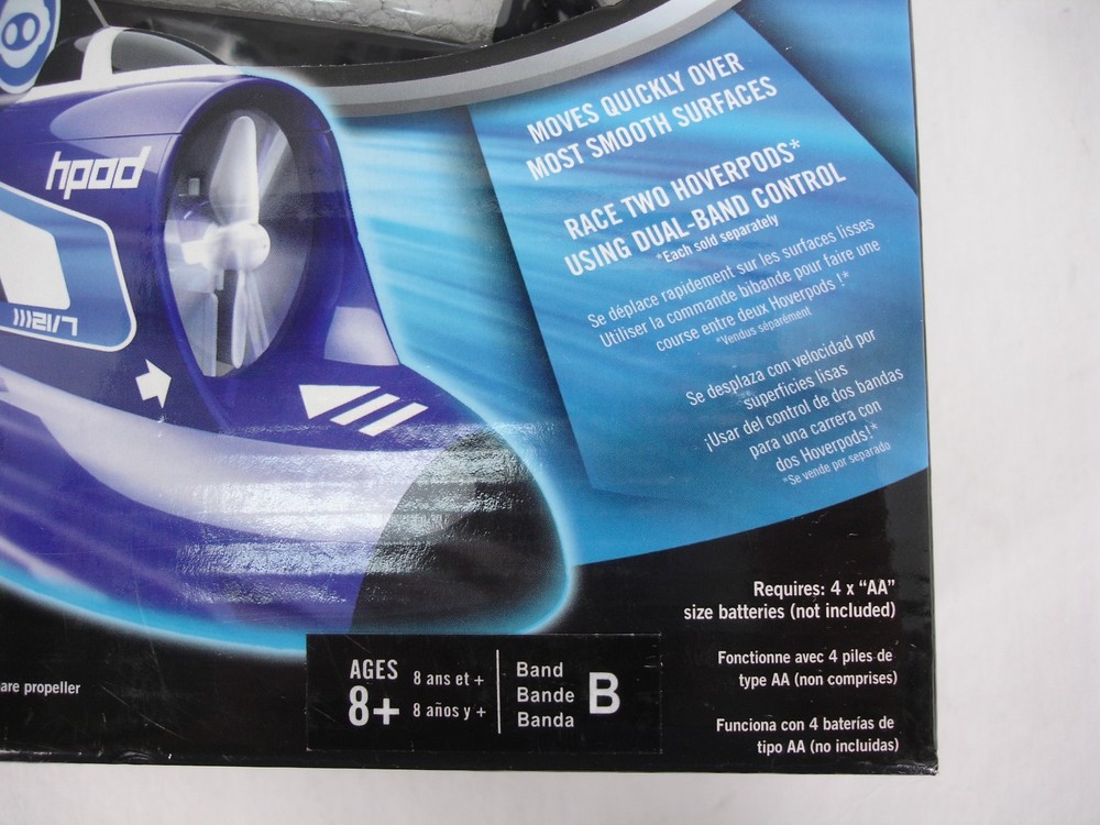 NEW WOWWEE FLYTECH HOVERPOD REMOTE CONTROL HOVERCRAFT BLUE 4162 INDOOR ONLY