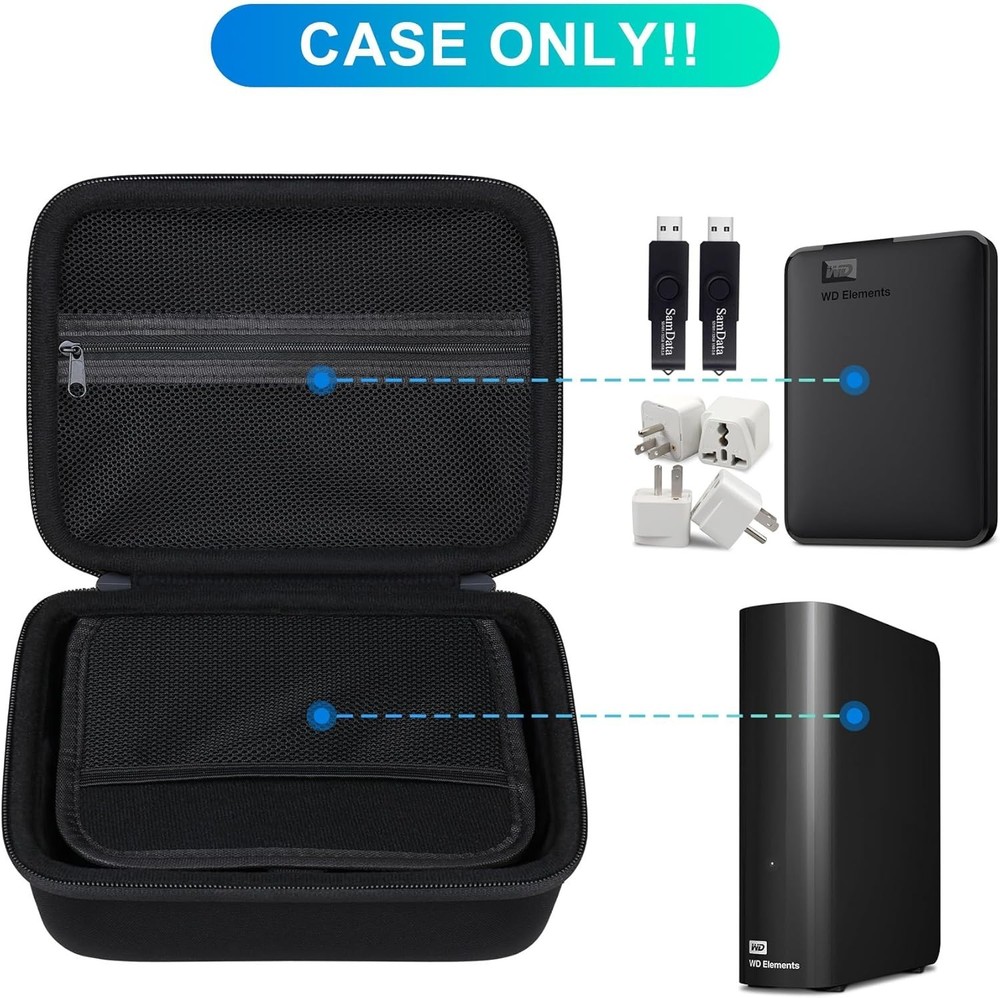 Hard Drive Case for External HDD 3.5 Inch Portable Shockproof Dustproof Storage