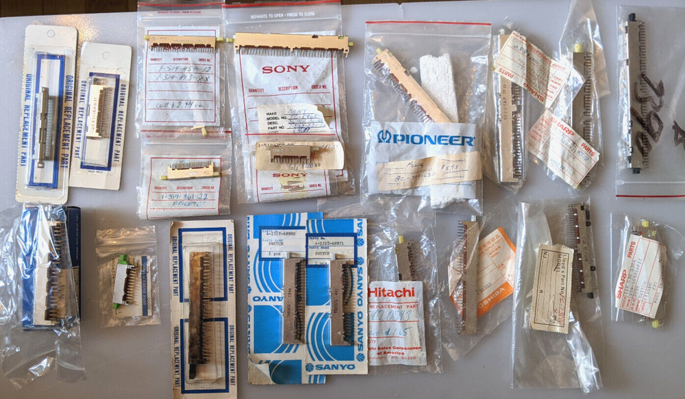 Assorted Vintage Cass.Deck REC-PLAY Switch. SONY,SHARP,PANASONIC,PIONEER,HITACHI