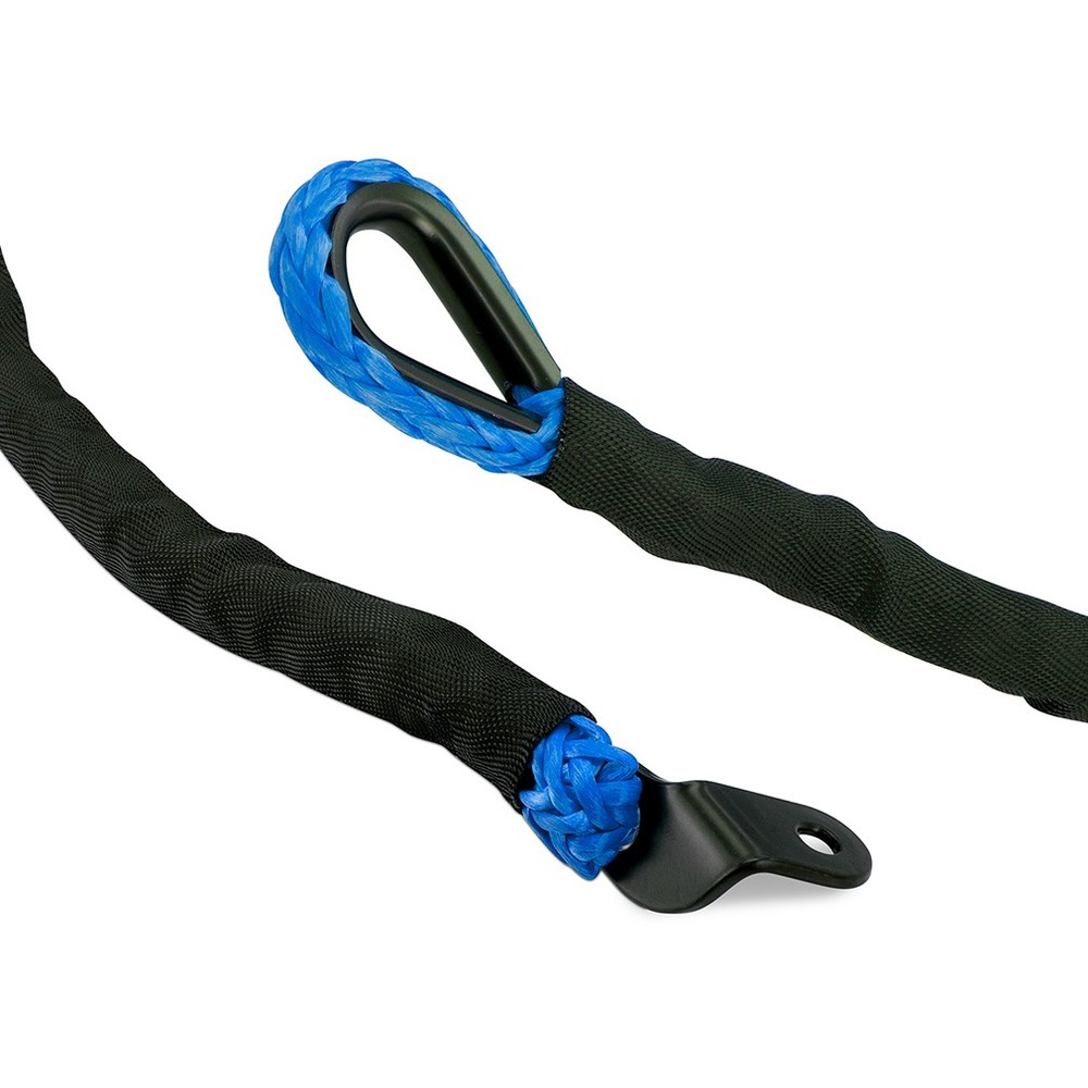Borne Off-Road Replacement Synthetic Winch Rope, Hook, and Tether Strap, Blue