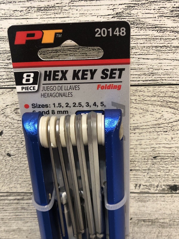 Performance Tool 20148 Aluminum 8-Piece Metric Hex Key Set
