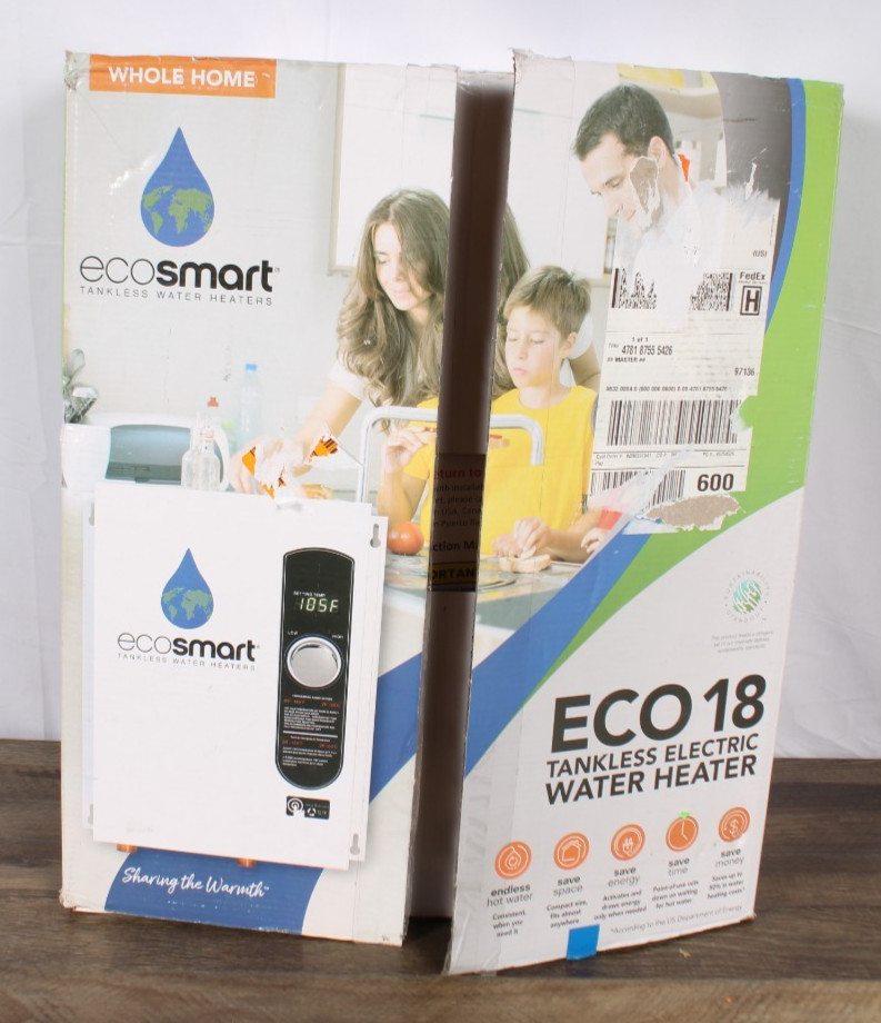 EcoSmart ECO 18 18kW 240V Tankless Electric Water Heater 3.5 GPM Open Box