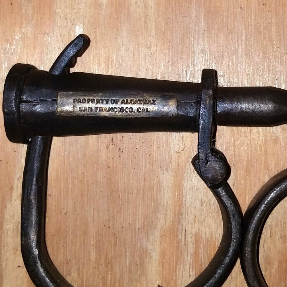 Vintage Working Cast Iron Handcuffs & Key Adjustable I with 2 keys