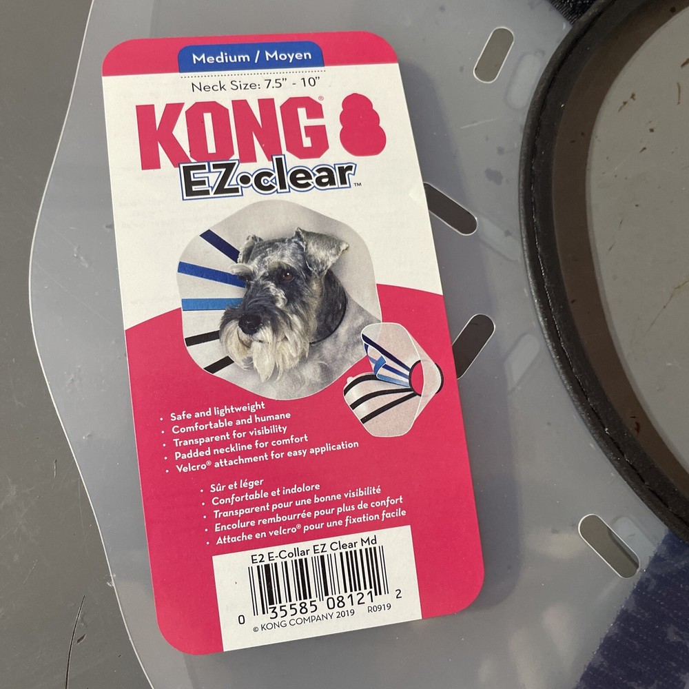 KONG EZ Clear Elizabethan Collar Medium New!