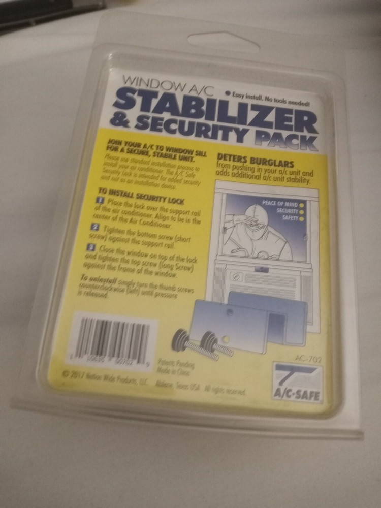 Window A/C Safe Security and Stability Pack, White, AC-702