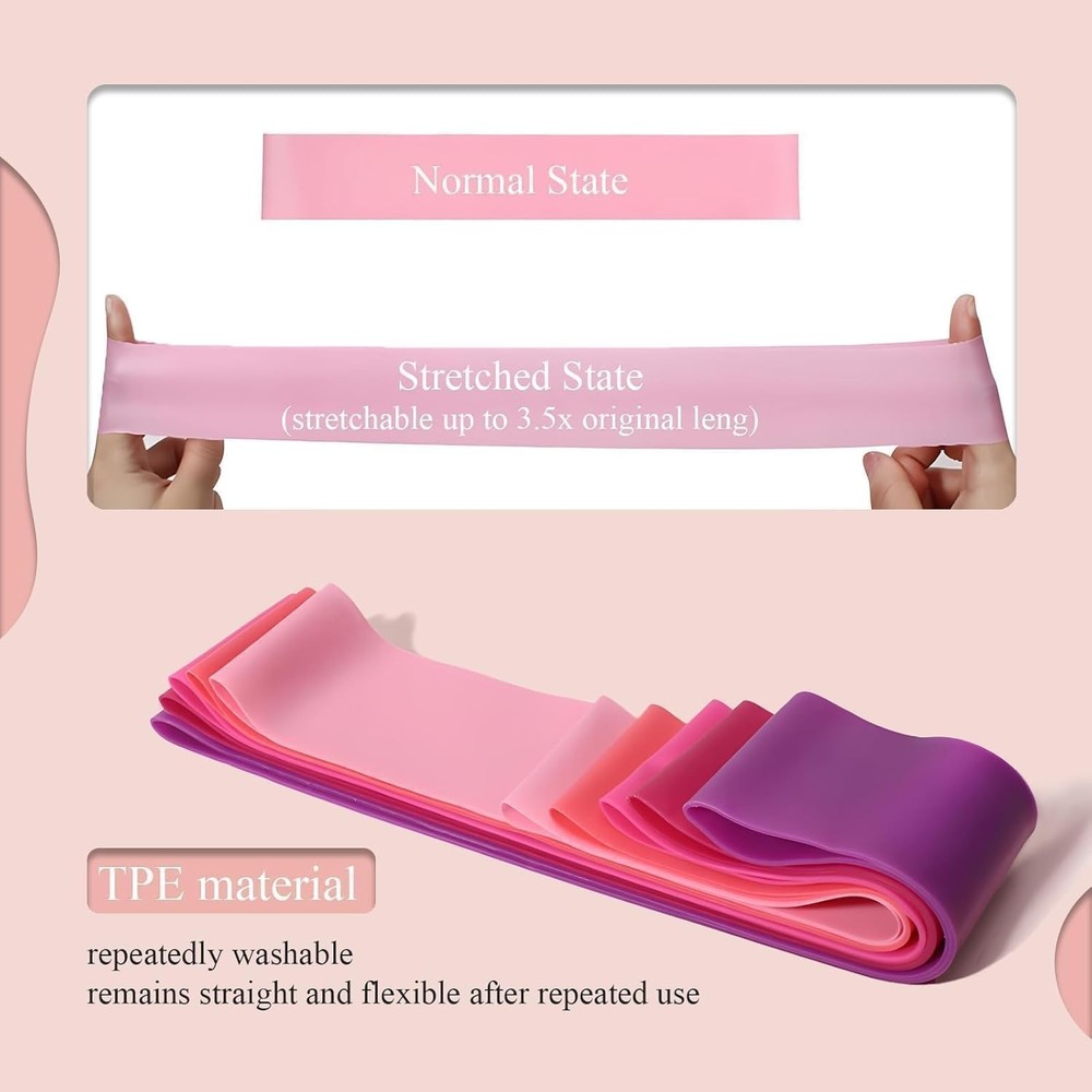 Adjustable Resistance Bands for Light Strength Training & Stretching - 5-Pack