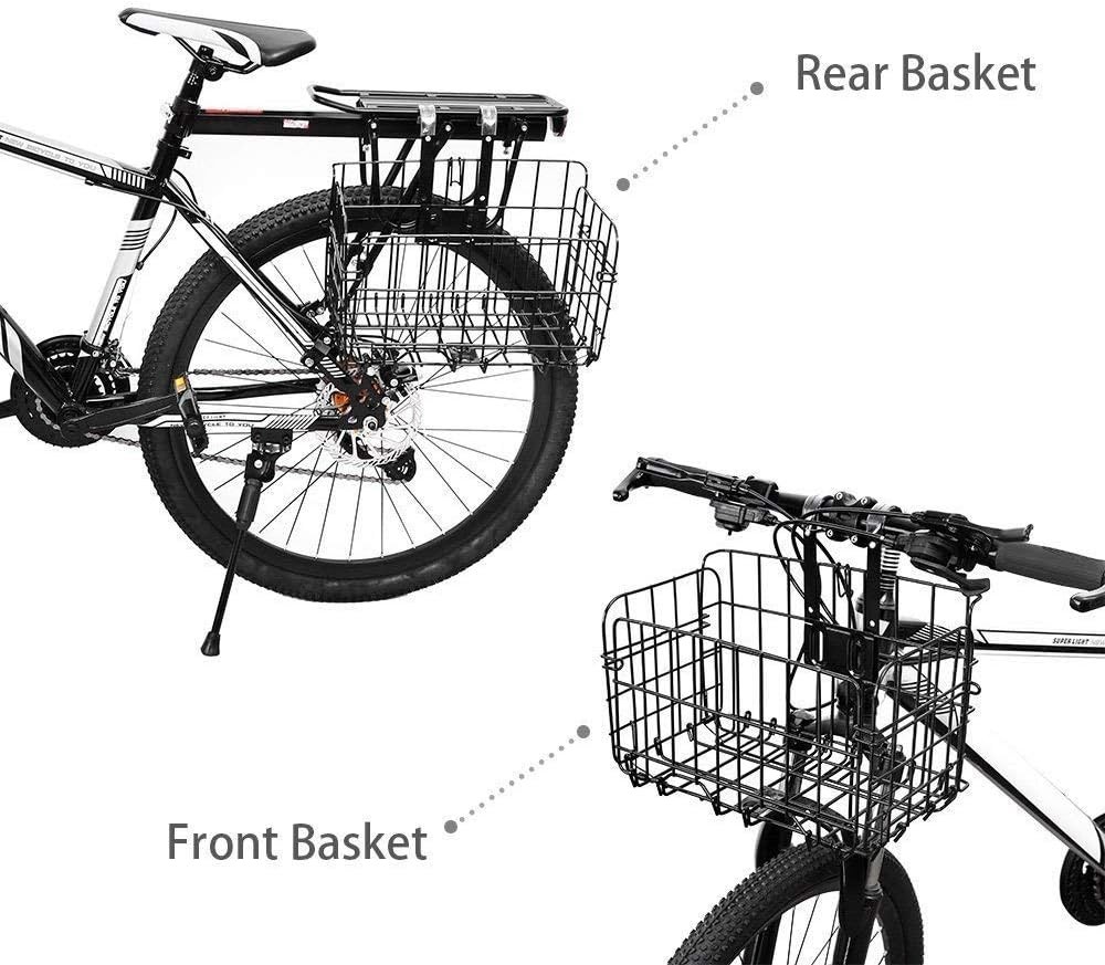 Folding Rear Bike Basket Wire Mesh Fold-Up Detchable Bicycle Front Cargo Rack