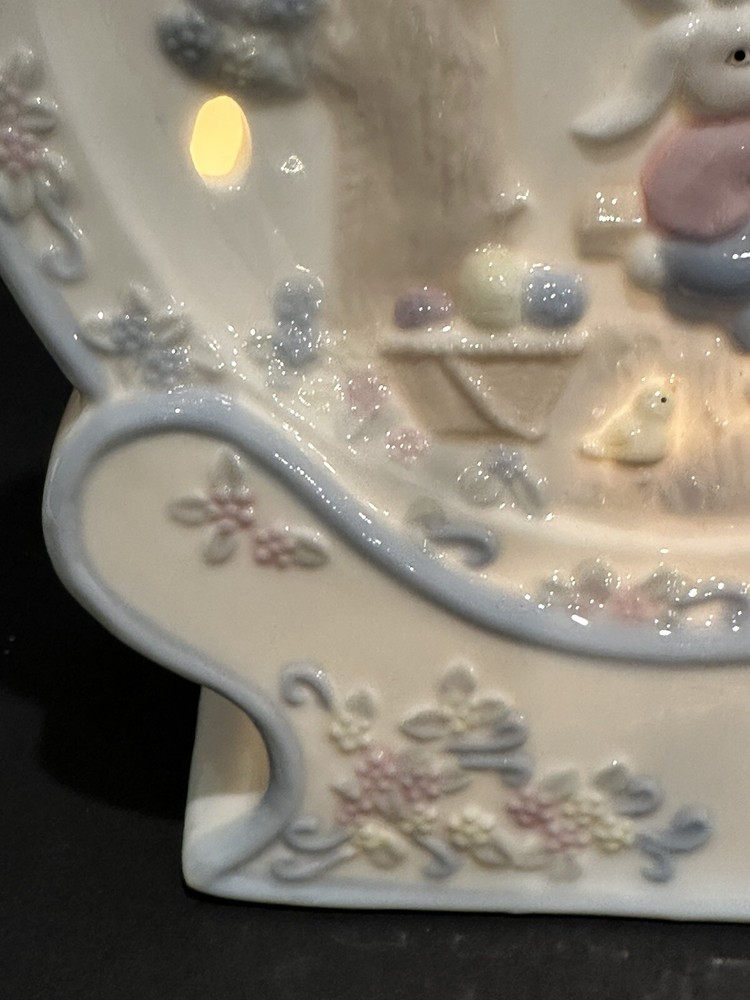 Long Rich Easter Rabbits Ceramic Night Light