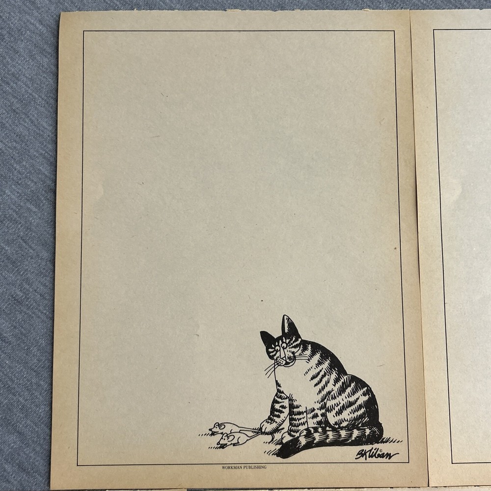 Kliban Cat Notebook Notepad Paper Writing Sheet (5 Sheets) 8-1/2"x10-7/8"